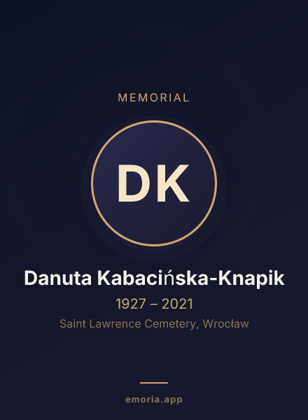 Memorial portrait of Danuta Kabacińska-Knapik