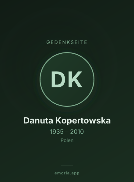 Gedenkportrait von Danuta Kopertowska
