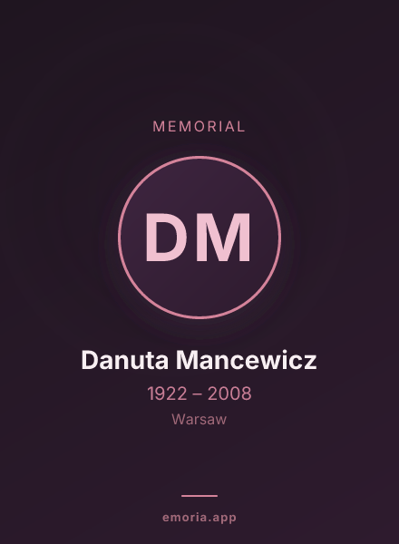 Memorial portrait of Danuta Mancewicz