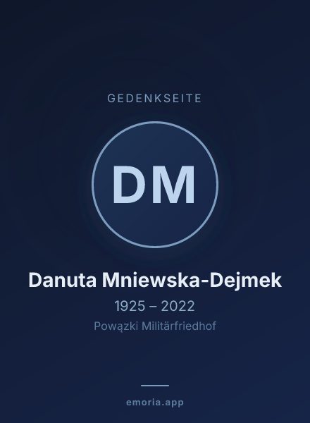 Gedenkportrait von Danuta Mniewska-Dejmek