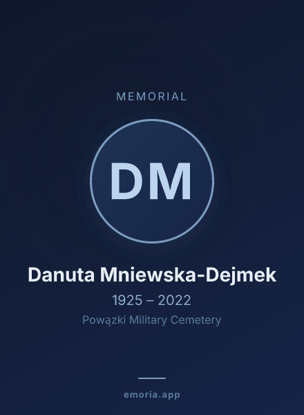 Memorial portrait of Danuta Mniewska-Dejmek