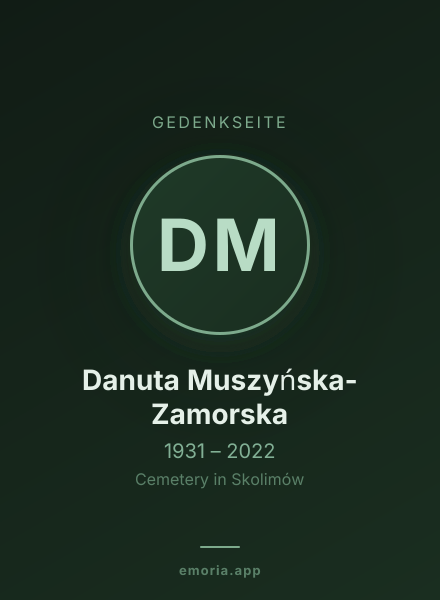 Gedenkportrait von Danuta Muszyńska-Zamorska
