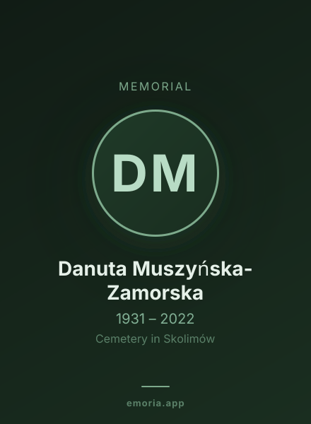 Memorial portrait of Danuta Muszyńska-Zamorska