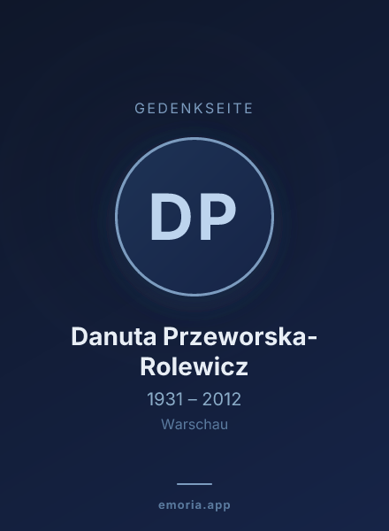 Gedenkportrait von Danuta Przeworska-Rolewicz