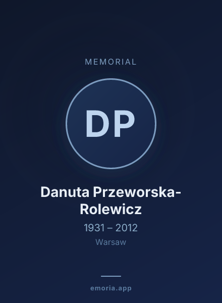 Memorial portrait of Danuta Przeworska-Rolewicz