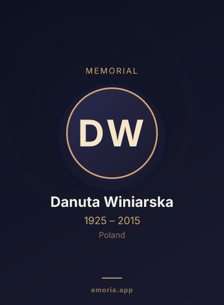 Memorial portrait of Danuta Winiarska