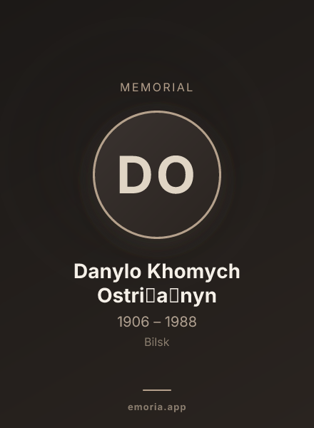 Memorial portrait of Danylo Khomych Ostri︠a︡nyn