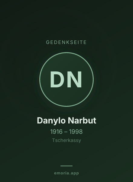 Gedenkportrait von Danylo Narbut