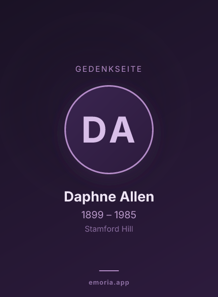 Gedenkportrait von Daphne Allen