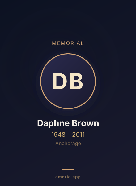 Memorial portrait of Daphne Brown