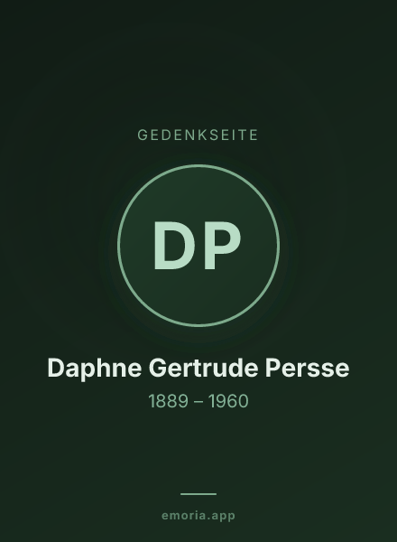 Gedenkportrait von Daphne Gertrude Persse