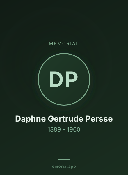 Memorial portrait of Daphne Gertrude Persse