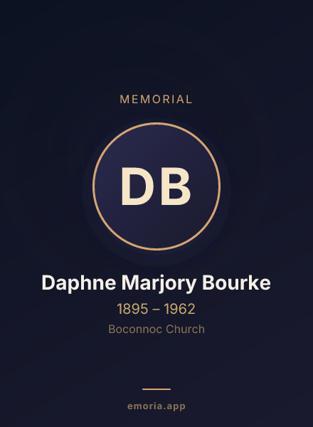 Memorial portrait of Daphne Marjory Bourke