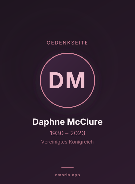 Gedenkportrait von Daphne McClure