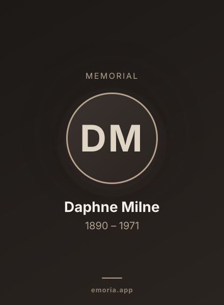 Memorial portrait of Daphne Milne