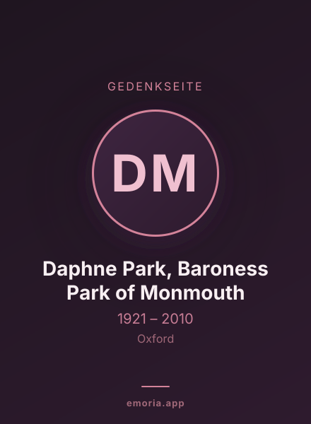 Gedenkportrait von Daphne Park, Baroness Park of Monmouth