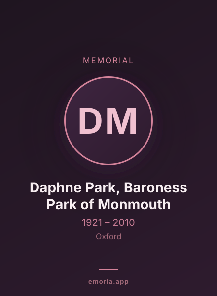 Memorial portrait of Daphne Park, Baroness Park of Monmouth