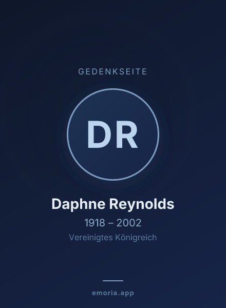 Gedenkportrait von Daphne Reynolds