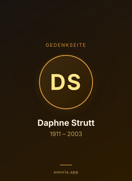 Gedenkportrait von Daphne Strutt