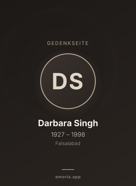 Gedenkportrait von Darbara Singh