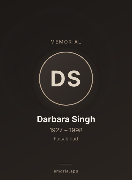 Memorial portrait of Darbara Singh