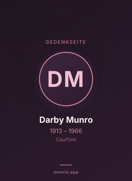 Gedenkportrait von Darby Munro