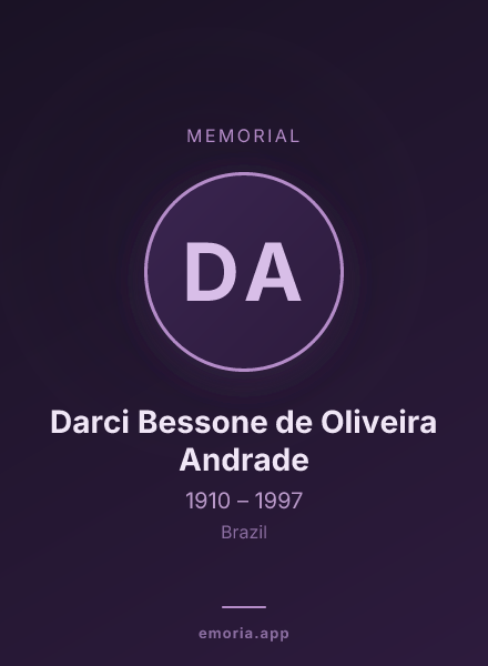 Memorial portrait of Darci Bessone de Oliveira Andrade