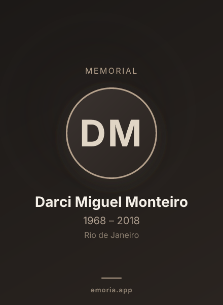 Memorial portrait of Darci Miguel Monteiro