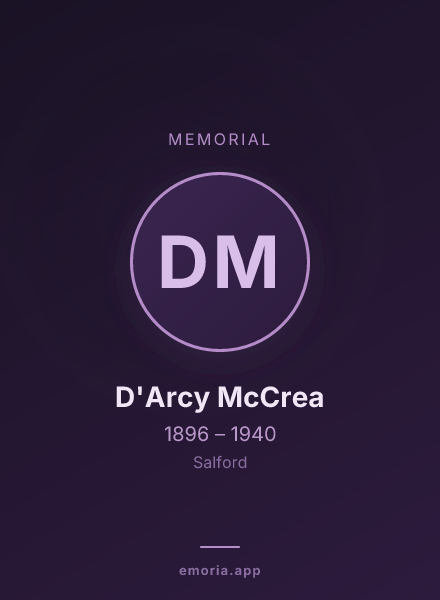 Memorial portrait of D'Arcy McCrea