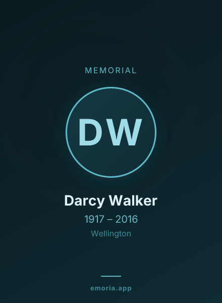 Memorial portrait of Darcy Walker