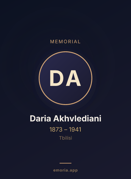 Memorial portrait of Daria Akhvlediani