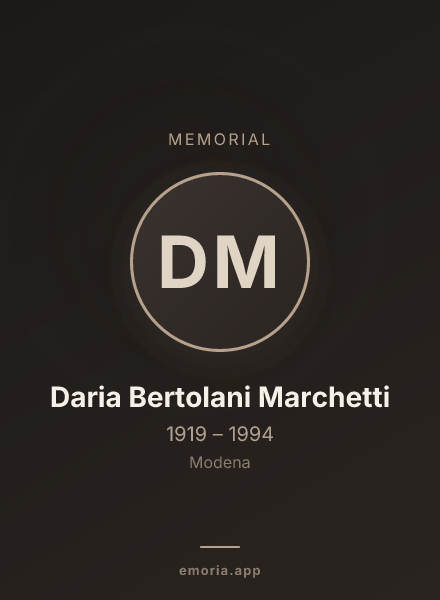 Memorial portrait of Daria Bertolani Marchetti
