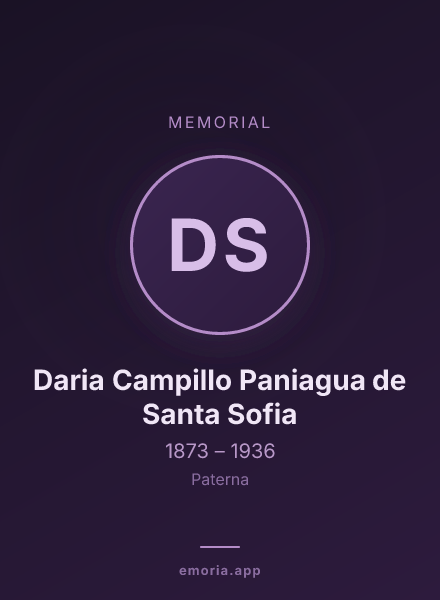 Memorial portrait of Daria Campillo Paniagua de Santa Sofia