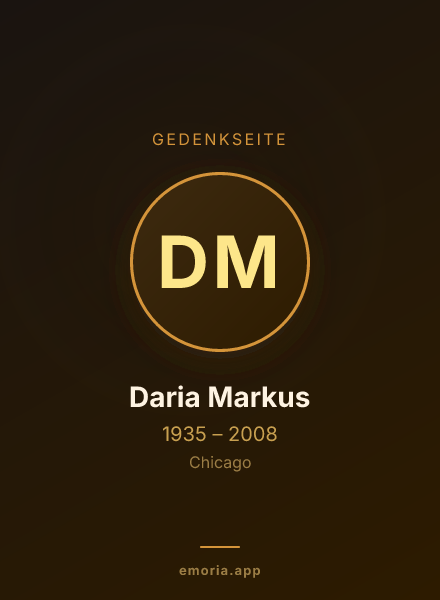 Gedenkportrait von Daria Markus