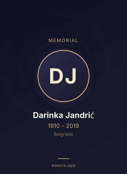 Memorial portrait of Darinka Jandrić