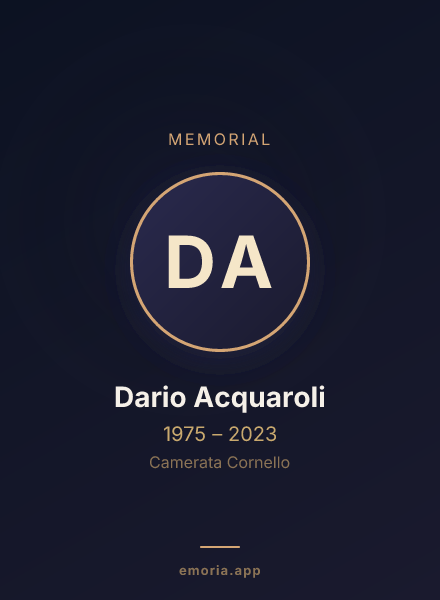 Memorial portrait of Dario Acquaroli