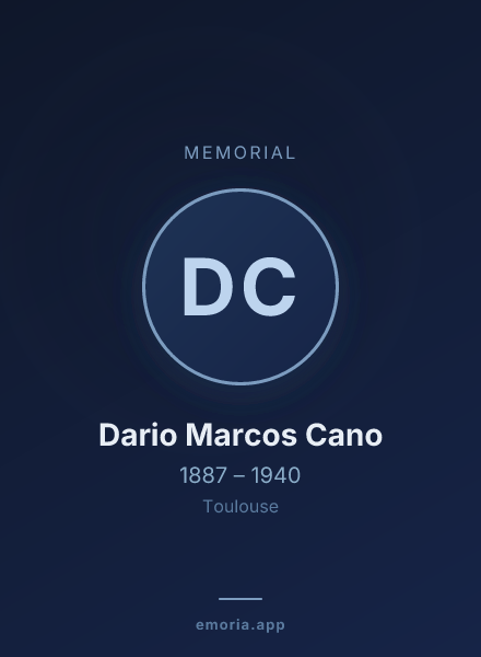 Memorial portrait of Dario Marcos Cano
