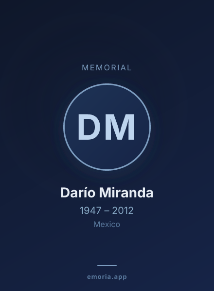 Memorial portrait of Darío Miranda
