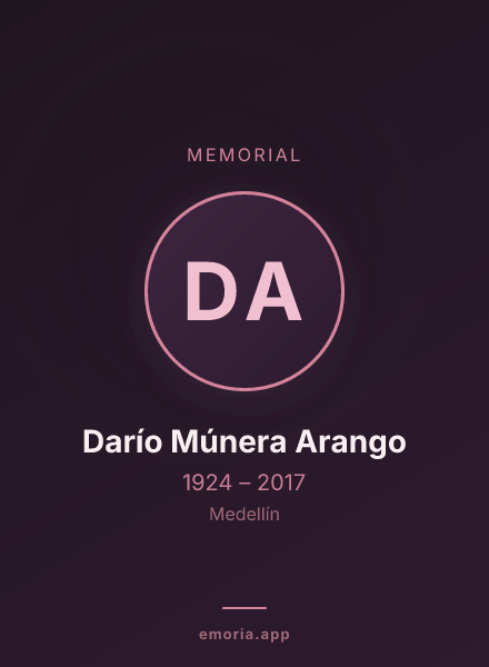 Memorial portrait of Darío Múnera Arango