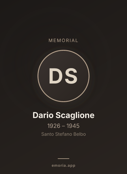Memorial portrait of Dario Scaglione
