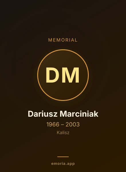 Memorial portrait of Dariusz Marciniak