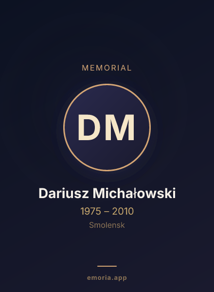 Memorial portrait of Dariusz Michałowski