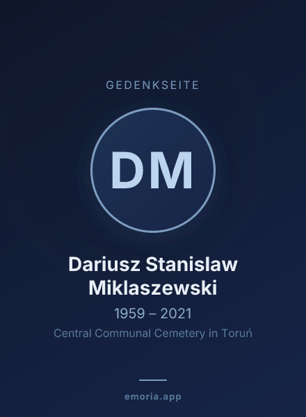Gedenkportrait von Dariusz Stanislaw Miklaszewski