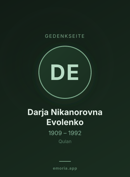 Gedenkportrait von Darja Nikanorovna Evolenko