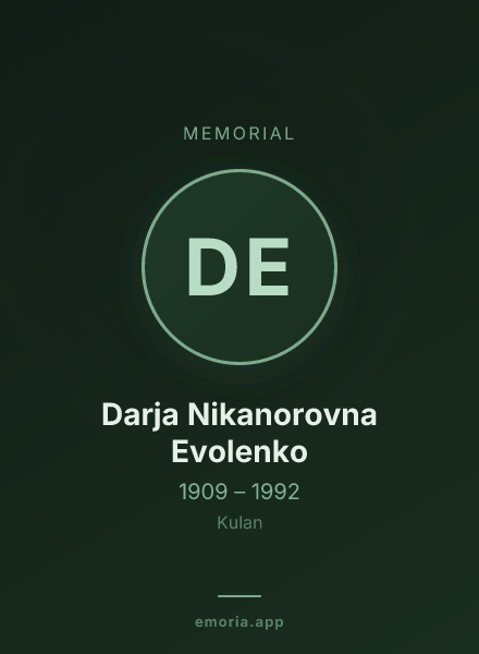 Memorial portrait of Darja Nikanorovna Evolenko