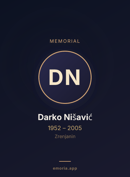 Memorial portrait of Darko Nišavić