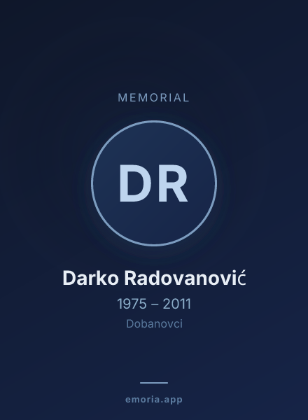Memorial portrait of Darko Radovanović