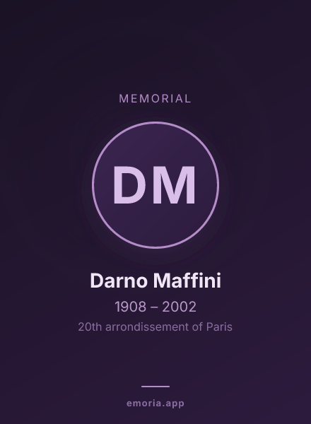 Memorial portrait of Darno Maffini
