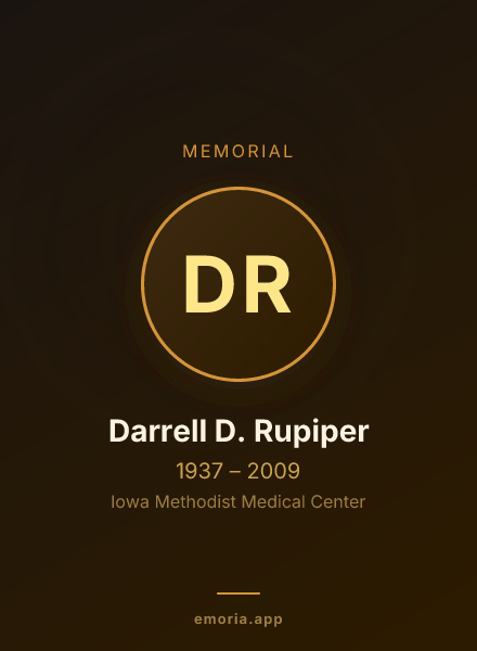 Memorial portrait of Darrell D. Rupiper