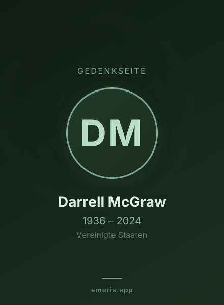 Gedenkportrait von Darrell McGraw